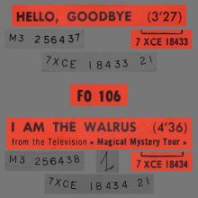THE BEATLES FRANCE 45 - 1967 11 30 - SLEEVE 1 B - FO 106 - HELLO, GOODBYE ⁄ I AM THE WALRUS - pic 3