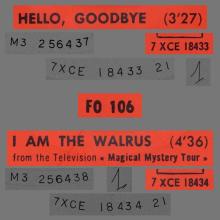 THE BEATLES FRANCE 45 - 1967 11 30 - SLEEVE 2 A - FO 106 - HELLO, GOODBYE ⁄ I AM THE WALRUS - MISPRINT - pic 4