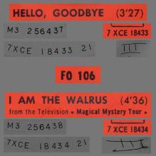 THE BEATLES FRANCE 45 - 1967 11 30 - SLEEVE 4 A - FO 106 - HELLO, GOODBYE ⁄ I AM THE WALRUS - J - pic 3