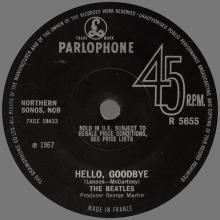 THE BEATLES FRANCE 45 - 1967 11 30 - SLEEVE 9 - FO 106 - R 5655 - HELLO, GOODBYE ⁄ I AM THE WALRUS - FRENCH EXPORT RECORD - pic 1