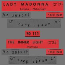 THE BEATLES FRANCE 45 - 1968 03 18 - SLEEVE A - L FO 111 - THE LADY MADONNA ⁄ THE INNER LIGHT - CF 128  - pic 4