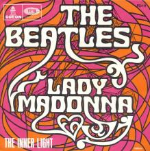 THE BEATLES FRANCE 45 - 1968 03 18 - SLEEVE B 1 - L FO 111 - LADY MADONNA ⁄ THE INNER LIGHT - I.D.N. - CF 128  - pic 1