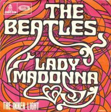 THE BEATLES FRANCE 45 - 1968 03 18 - SLEEVE C 1 - L FO 111 - LADY MADONNA ⁄ THE INNER LIGHT - FSS 562  - pic 1