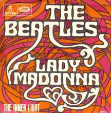 THE BEATLES FRANCE 45 - 1968 03 18 - SLEEVE E 2 - J FO 111 - LADY MADONNA ⁄ THE INNER LIGHT - FSS 605 - pic 1