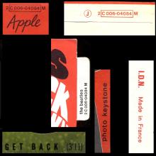 THE BEATLES FRANCE 45 - 1969 04 15 - PAPER SLEEVE D ⁄ RECORD 1 - APPLE - J 2 C 006-04084 M - GET BACK ⁄ DON'T LET ME DOWN  - pic 3