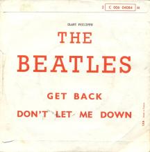 THE BEATLES FRANCE 45 - 1969 04 15 - PAPER SLEEVE E ⁄ RECORD 1 - APPLE - 2 C 006-04084 M - GET BACK ⁄ DON'T LET ME DOWN - pic 2