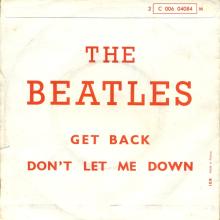 THE BEATLES FRANCE 45 - 1969 04 15 - PAPER SLEEVE E ⁄ RECORD 2 - APPLE - 2 C 006-04084 M - GET BACK ⁄ DON'T LET ME DOWN  - pic 2
