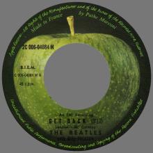 THE BEATLES FRANCE 45 - 1969 04 15 - PAPER SLEEVE E ⁄ RECORD 2 - APPLE - 2 C 006-04084 M - GET BACK ⁄ DON'T LET ME DOWN  - pic 1