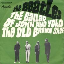 THE BEATLES FRANCE 45 - 1969 05 29 - SLE A ⁄ REC 1 - APPLE - 2 C 006-04108 M - THE BALLAD OF JOHN AND YOKO ⁄ THE OLD BROWN SHOE - pic 1