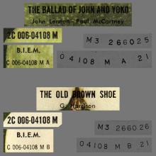 THE BEATLES FRANCE 45 - 1969 05 29 - SLE A ⁄ REC 1 - APPLE - 2 C 006-04108 M - THE BALLAD OF JOHN AND YOKO ⁄ THE OLD BROWN SHOE - pic 4