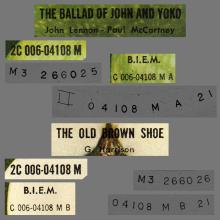 THE BEATLES FRANCE 45 - 1969 05 29 - SLE C ⁄ REC 1 - APPLE - 2 C 006-04108 M - THE BALLAD OF JOHN AND YOKO ⁄ THE OLD BROWN SHOE - pic 1