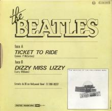 THE BEATLES FRANCE 45 - 1977 05 00 - PARLOPHONE - EA 2 C 006-04478 - TICKET TO RIDE ⁄ DIZZY MISS LIZZY - pic 2