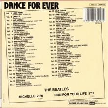 THE BEATLES FRANCE 45 - 1985 00 00 - PARLOPHONE - 1561227 - MICHELLE ⁄ RUN FOR YOUR LIFE - DANCE FOR EVER VOL.33 - pic 2