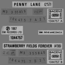 THE BEATLES FRANCE 45 - 1986 04 00 - PARLOPHONE - 1044757 PM 102 - PENNY LANE ⁄ STRAWBERRY FIELDS FOREVER - SLEEVE A  - pic 1