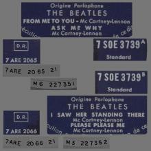 THE BEATLES FRANCE EP - A - 1963 10 16 - BLUE TYPE 1 - ODEON SOE 3739 - STANDARD  - pic 4