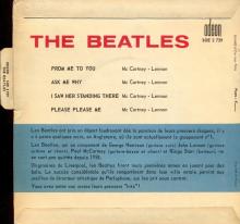 THE BEATLES FRANCE EP - A - 1963 10 16 - ORANGE TYPE 1 - ODEON SOE 3739 - pic 2