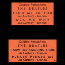 THE BEATLES FRANCE EP - A - 1963 10 16 - ORANGE TYPE 1 - 2 - 3 - ODEON SOE 3739 - pic 1