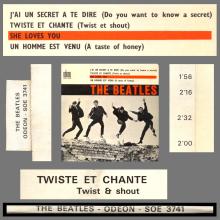 THE BEATLES FRANCE EP - A - 1963 10 21 - SLEEVE A1 LABEL TYPE 1 - ODEON SOE 3741 STANDARD - pic 3