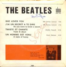 THE BEATLES FRANCE EP - A - 1963 10 21 - SLEEVE A1 LABEL TYPE 2 - ODEON SOE 3741 - pic 5