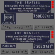 THE BEATLES FRANCE EP - A - 1963 10 21 - SLEEVE B LABEL TYPE 3 - ODEON SOE 3741 - pic 4