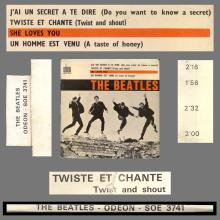 THE BEATLES FRANCE EP - A - 1963 10 21 - SLEEVE B LABEL TYPE 3 - ODEON SOE 3741 - pic 2