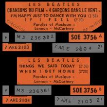 THE BEATLES FRANCE EP - A - 1964 10 06 - ODEON SOE 3756  - pic 4