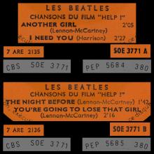 THE BEATLES FRANCE EP - A - 1965 09 01 - SLEEVE 2 RECORD 1 - ODEON SOE 3771 - - pic 4