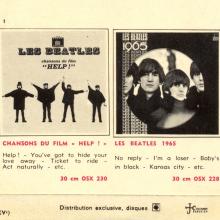 THE BEATLES FRANCE EP - A - 1965 09 01 - SLEEVE 3 RECORD 1 - ODEON SOE 3771 - pic 1