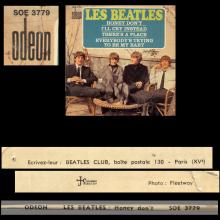 THE BEATLES FRANCE EP - A - 1965 11 19 - SLEEVE 1 RECORD 1 - ODEON SOE 3779 - pic 4