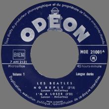 THE BEATLES FRANCE EP - B - 1965 04 00 - MOE 21001 - LES BEATLES VOLUME 1 - pic 1