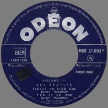 THE BEATLES FRANCE EP - B - 1965 08 01 - MOE 21.003 - LES BEATLES VOL. 3 - pic 3