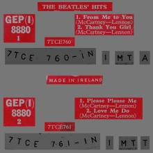 IRELAND - GEP (I) 8880 - A - RED LABEL - THE BEATLES' HITS - pic 2