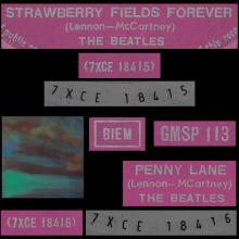 THE BEATLES MULTICOLOR GREECE - GMSP 113 - STRAWBERRY FIELDS FOREVER ⁄ PENNY LANE - OPEN CENTER - pic 1
