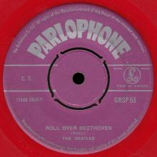 THE BEATLES MULTICOLOR GREECE - GMSP  53 - ROLL OVER BEETHOVEN ⁄ DO YOU WANT TO KNOW A SECRET - PUSH-OUT CENTER - pic 1