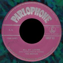 THE BEATLES MULTICOLOR GREECE - GMSP  63 - ALL MY LOVING ⁄ IF I FELL - OPEN CENTER - pic 1