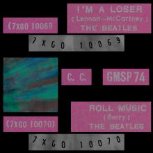 THE BEATLES MULTICOLOR GREECE - GMSP  74 - I'M A LOSER ⁄ ROCK AND ROLL MUSIC - OPEN CENTER - pic 1