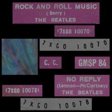 THE BEATLES MULTICOLOR GREECE - GMSP  84 - ROCK AND ROLL MUSIC ⁄ NO REPLY - OPEN CENTER - pic 1