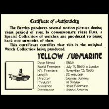 THE BEATLES TIMEPIECES 1996 - B51 - C - BEATLES MOTION PICTURE WATCH COLLECTION SPECIAL EDITION - YELLOW SUBMARINE - pic 9