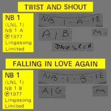 1977 06 24 - TWIST AND SHOUT ⁄ FALLING IN LOVE AGAIN - LINGASONG RECORDS - NB 1 - pic 1