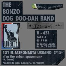 THE BONZO DOG DOO DAH BAND - I'M THE URBAN SPACEMAN - SPAIN - LIBERTY - H 423 - pic 1