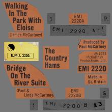 THE COUNTRY HAMS - WALKING IN THE PARK WITH ELOISE ⁄ BRIDGE ON THE RIVER SUITE - UK - EMI 2220 - FIRST RELEASE  - pic 4