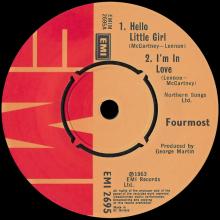 THE FOURMOST - HELLO LITTLE GIRL ⁄ I'M IN LOVE - EMI 2695 - UK - EP - pic 1