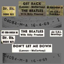 THE GREATEST STORY - GET BACK ⁄ DON'T LET ME DOWN - 3C 006-04084 - APPLE - A 2  - pic 1
