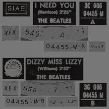THE GREATEST STORY - I NEED YOU ⁄ DIZZY MISS LIZZY - 3C 006-04455 - BLACK LABEL - A - pic 1