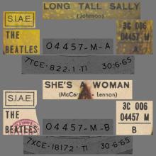 THE GREATEST STORY - LONG TALL SALLY ⁄ SHE'S A WOMAN - 3C 006-04457 - APPLE - A - pic 1