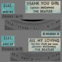 THE GREATEST STORY - THANK YOU GIRL ⁄ ALL MY LOVING - 3C 006-04465 - BLUE LABEL - A - pic 1