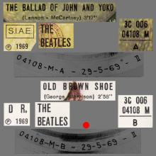THE GREATEST STORY - THE BALLAD OF JOHN AND YOKO ⁄ OLD BROWN SHOE - 3C 006-04108 - APPLE - A  - pic 1