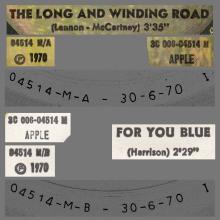 THE GREATEST STORY - THE LONG AND WINDING ROAD ⁄ FOR YOU BLUE - 3C 006-04514 - APPLE - A  - pic 2