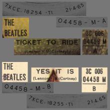 THE GREATEST STORY - TICKET TO RIDE ⁄ YES IT IS - 3C 006-04458 - APPLE - A - pic 1