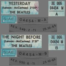 THE GREATEST STORY - YESTERDAY ⁄ THE NIGHT BEFORE - 3C 006-04454 - BLUE LABEL - A 1 - pic 2